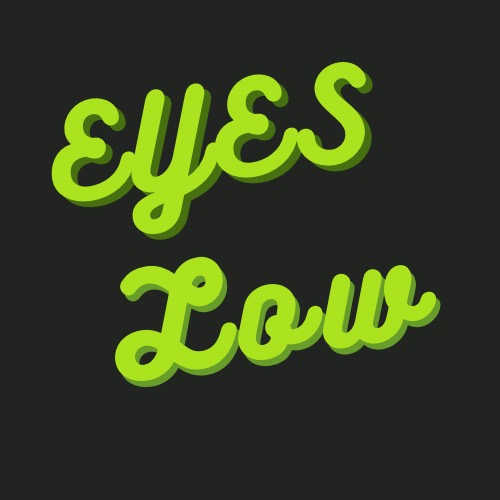 Dimensional lime Eyes Low wordmark