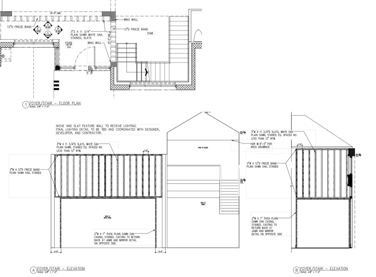 Foyer and stair documentation details