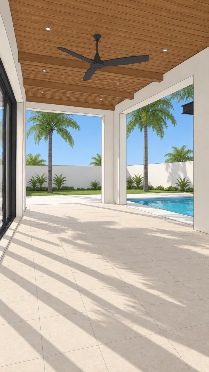 Unfurnished covered lanai spatial study