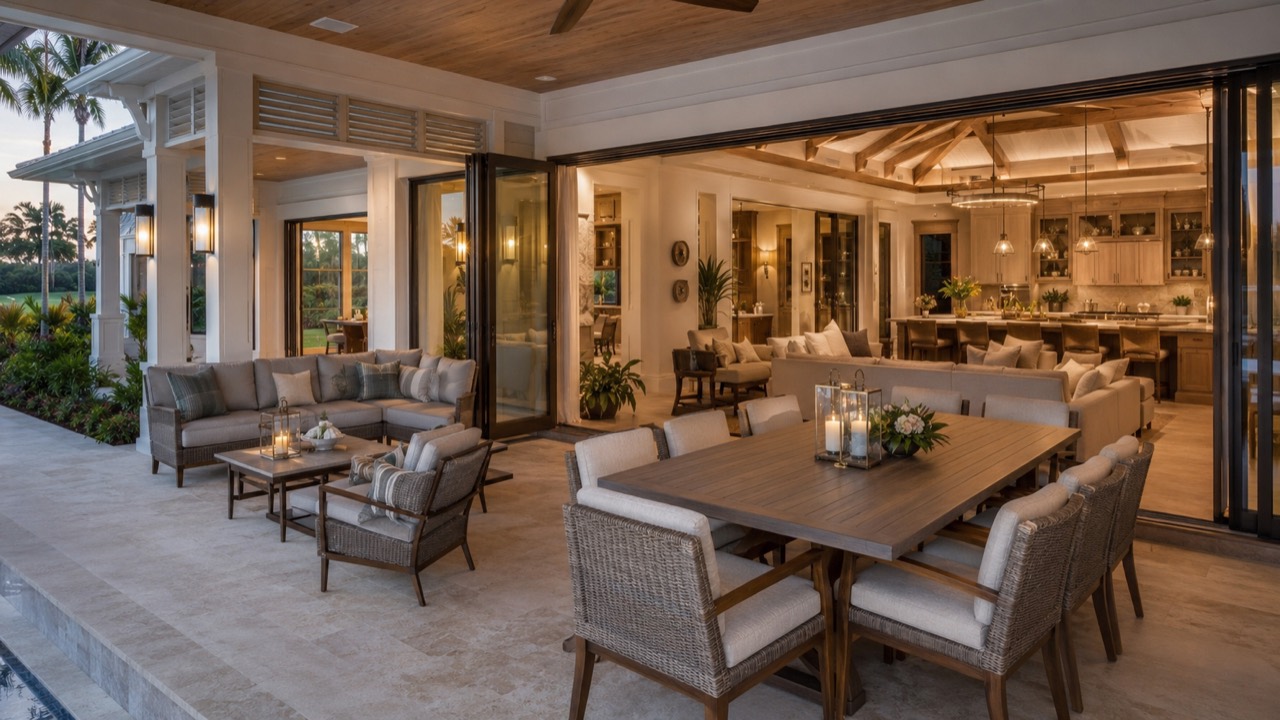 Indoor-outdoor living architectural visualization