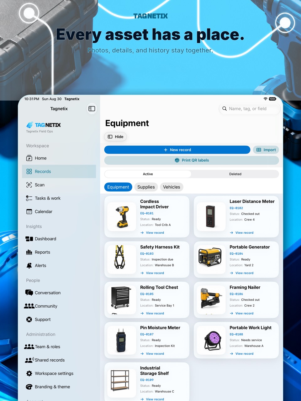 Tagnetix equipment library campaign
